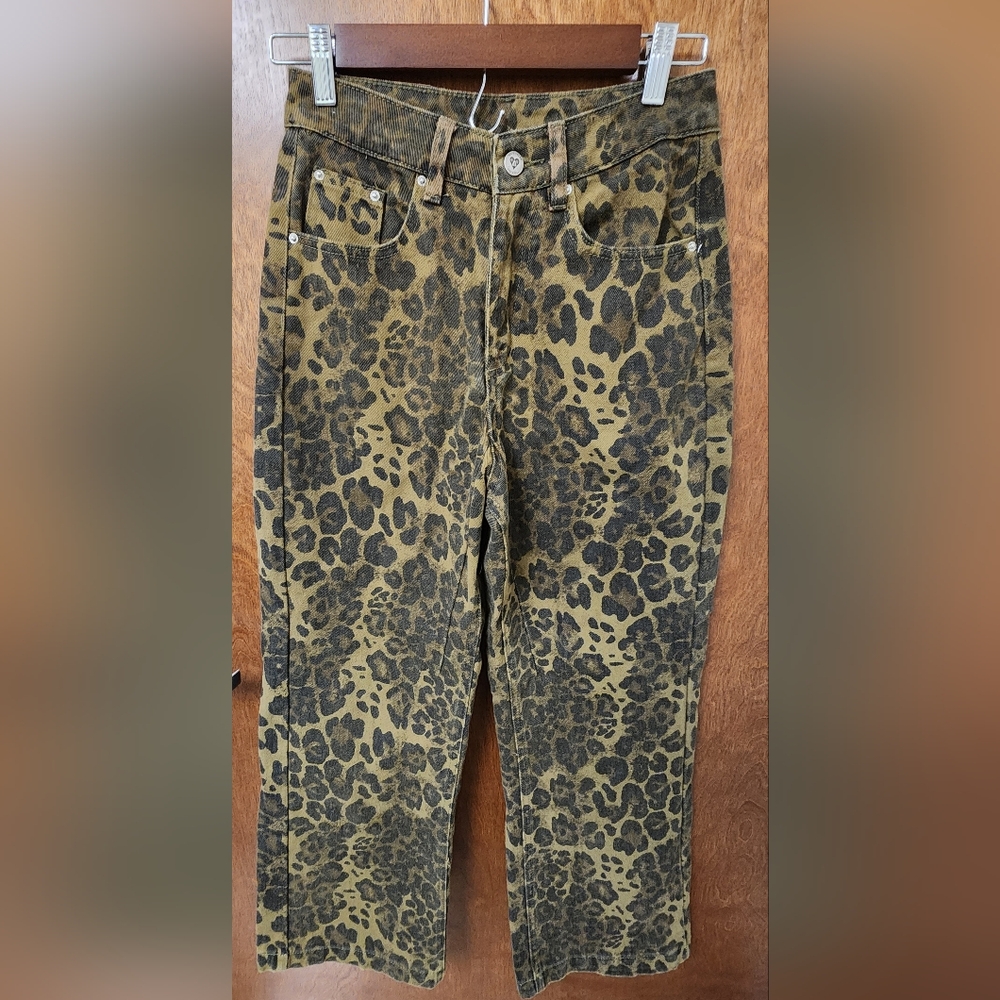 Aelfric Eden Animal Print Straight Leg Jeans - Brown and Black